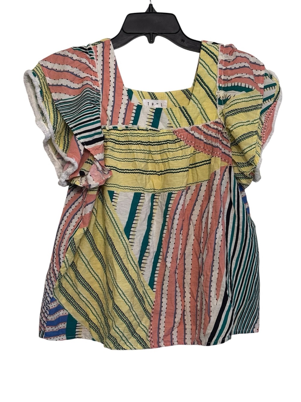 THML Multicolor Striped Patchwork Top